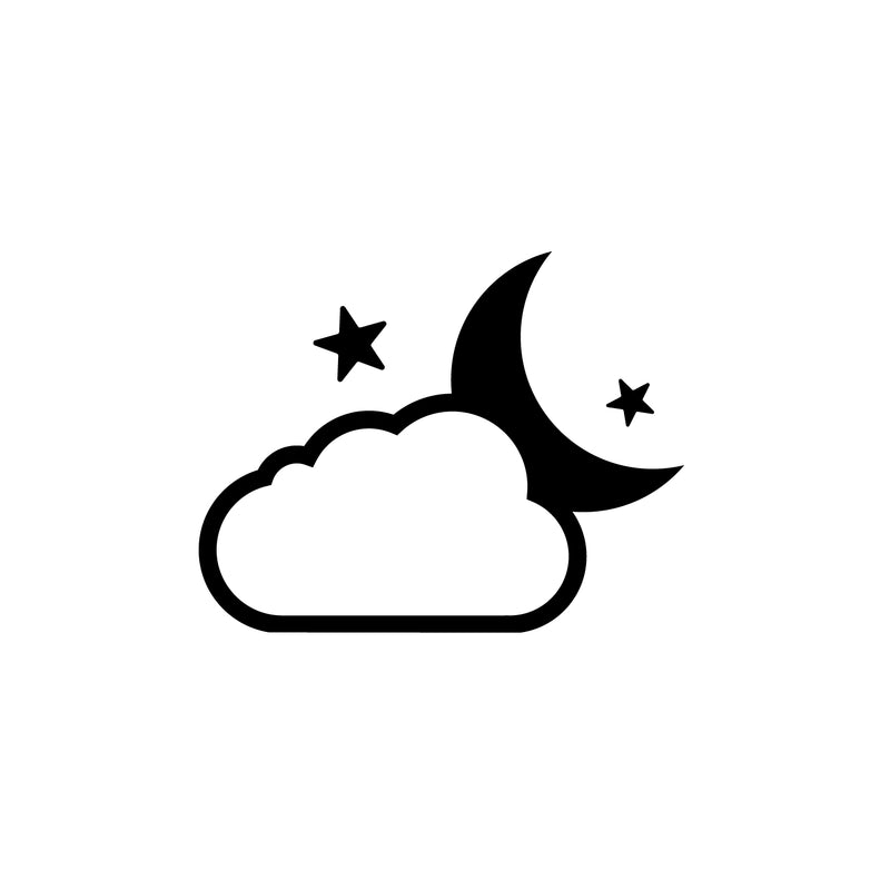 Vinyl Wall Art Decal - Moon Cloud - 21" x 16.5" - Trendy Inspirational Cute Night Design Sticker For Children Bedroom Home Baby Nursery Daycare Stars Kids Room Decor 1