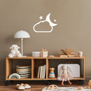 Vinyl Wall Art Decal - Moon Cloud - 21" x 16.5" - Trendy Inspirational Cute Night Design Sticker For Children Bedroom Home Baby Nursery Daycare Stars Kids Room Decor 3