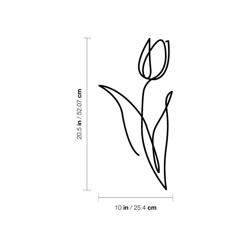 Vinyl Wall Art Decal - One Line Flower - 10" x 20.5" - Simple Minimal Design Food Sticker For Home Kitchen Bakery Store Office Kitchenette Coffee Shop Decor 4