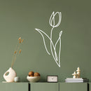 Vinyl Wall Art Decal - One Line Flower - 10" x 20.5" - Simple Minimal Design Food Sticker For Home Kitchen Bakery Store Office Kitchenette Coffee Shop Decor 3