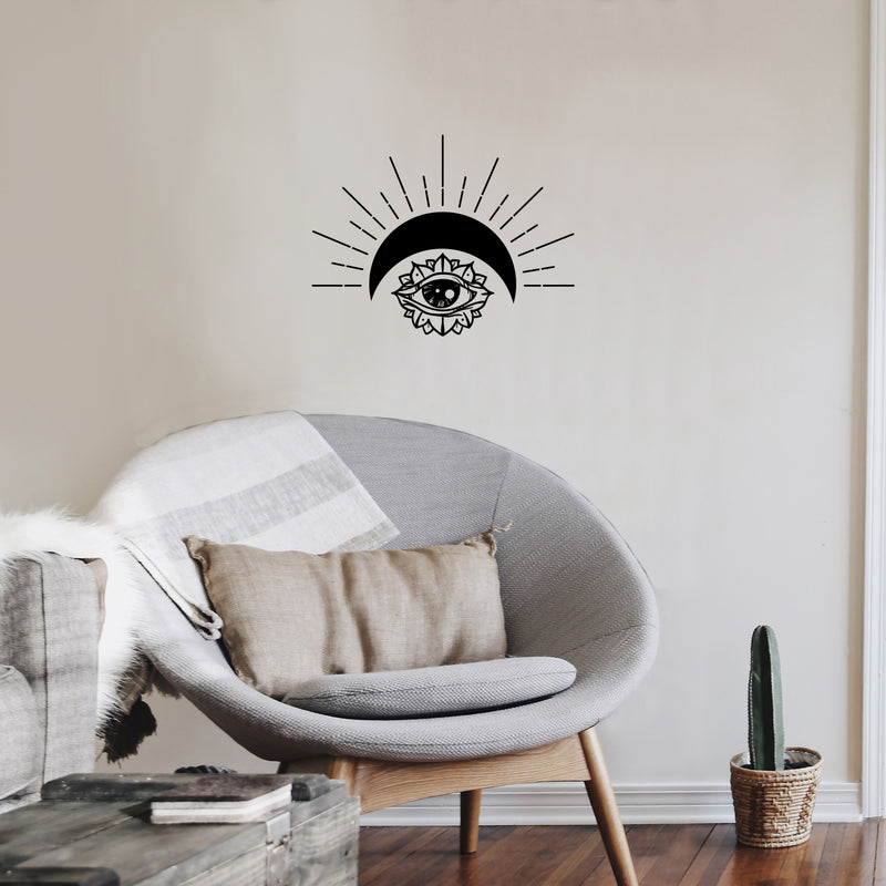 Vinyl Wall Art Decal - Moon Eye Spark - 21.5" x 16.5" - Modern Sticker Trendy Figures Minimalist Flower Design For Home Bedroom Living Room Work Office Store Fine Decor 2