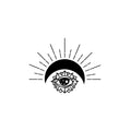 Vinyl Wall Art Decal - Moon Eye Spark - 21. - Modern Sticker Trendy Figures Minimalist Flower Design For Home Bedroom Living Room Work Office Store Fine Decor 1