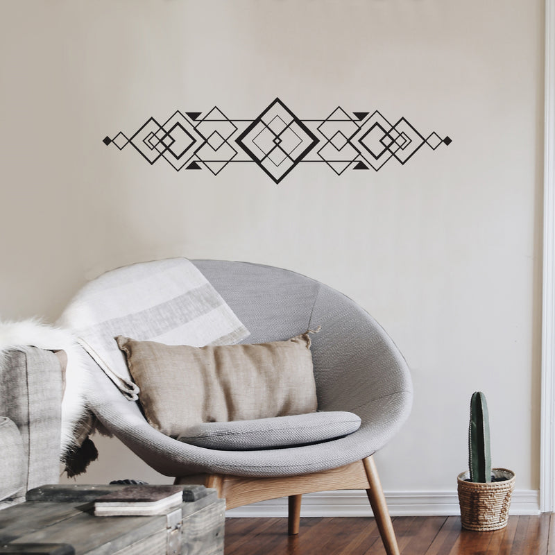 Vinyl Wall Art Decal - Abstract Square - 60" x 15" - Modern Minimal Figure Geometric Design Sticker For Home Office Bedroom Living Room Window Store Decor 2