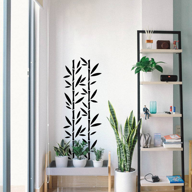 Vinyl Wall Art Decal - Bamboo Silhouette - 14. Trendy Inspirational Plant Design Sticker For Home Office Bedroom Living Room Indoor Garden Patio Decor 3