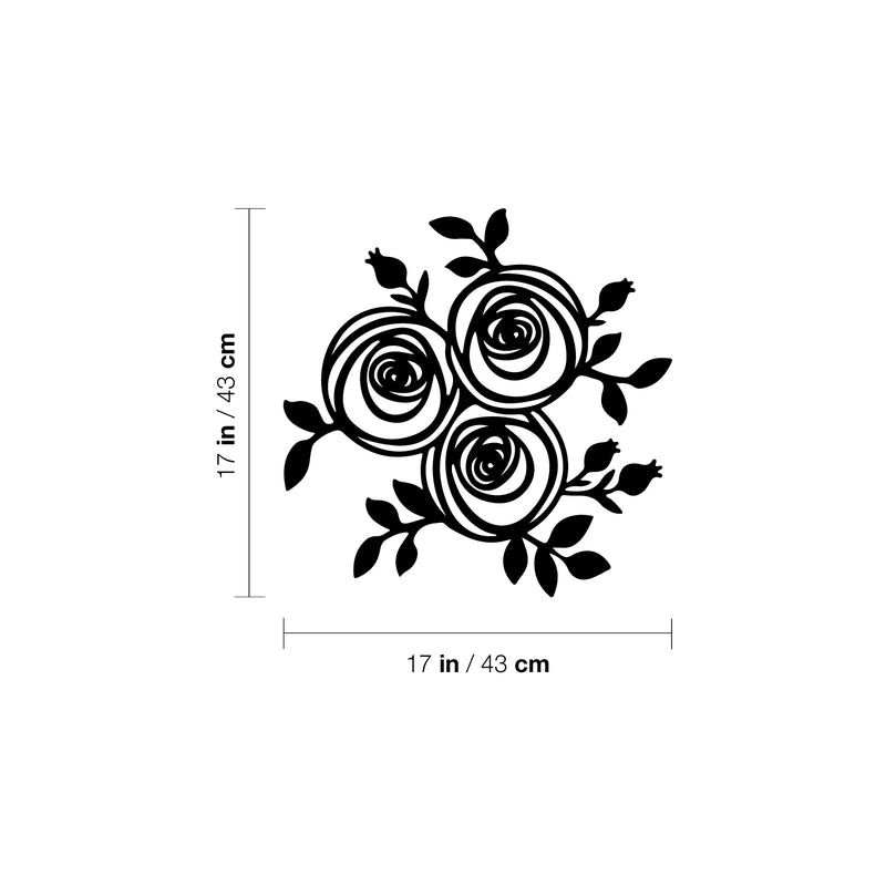 Vinyl Wall Art Decal - Line Flowers - Simple Roses Line Design Sticker For Home Bedroom Flower Store Office Living Room Minimal Flowers Decor 4