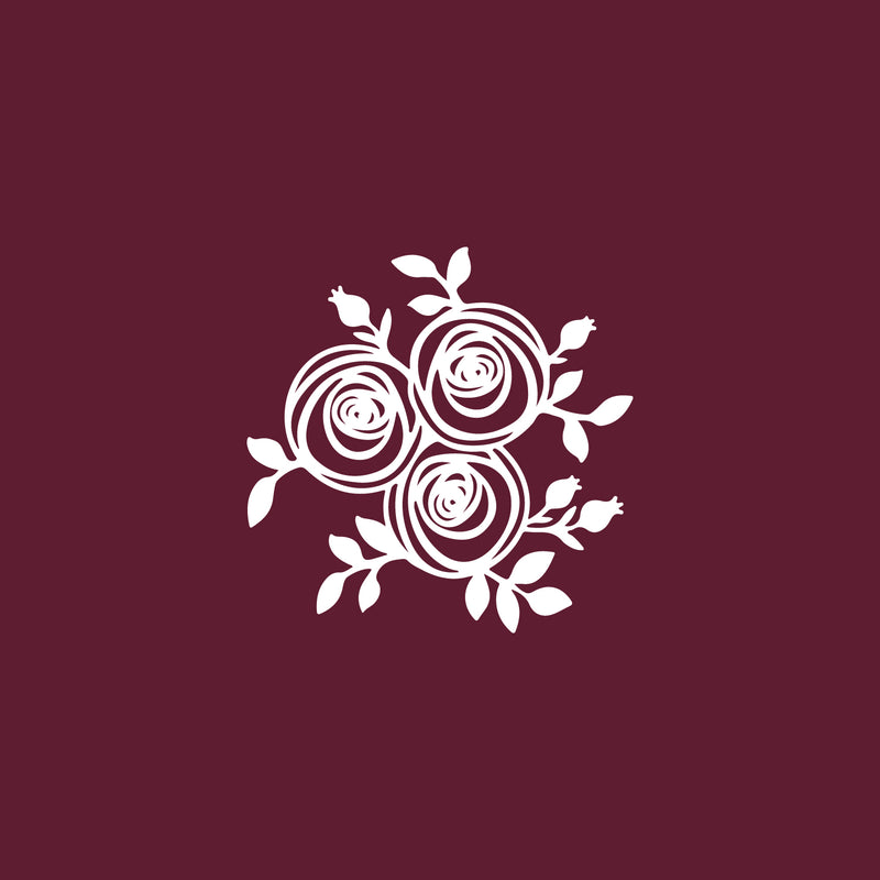 Vinyl Wall Art Decal - Line Flowers - 17" x 17" - Simple Roses Line Design Sticker For Home Bedroom Flower Store Office Living Room Minimal Flowers Decor 1