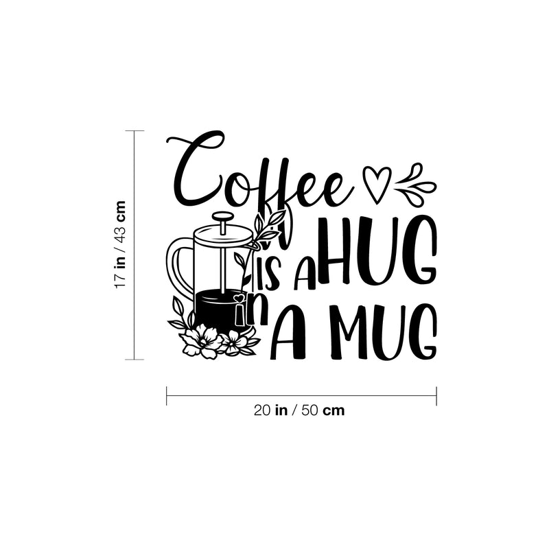 Vinyl Wall Art Decal - Coffee Is A Hug For Your Brain  - 17" x 20" - Modern Inspirational Caffeine Lovers Quote Sticker For Home Office Kitchen Coffee Shop Restaurant Decor 4