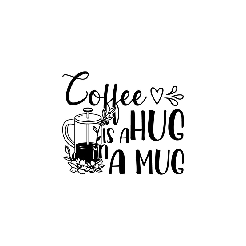 Vinyl Wall Art Decal - Coffee Is A Hug For Your Brain - Modern Inspirational Caffeine Lovers Quote Sticker For Home Office Kitchen Coffee Shop Restaurant Decor 1