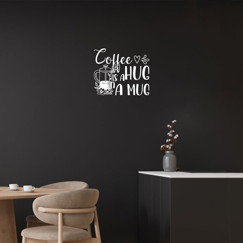 Vinyl Wall Art Decal - Coffee Is A Hug For Your Brain  - 17" x 20" - Modern Inspirational Caffeine Lovers Quote Sticker For Home Office Kitchen Coffee Shop Restaurant Decor 2