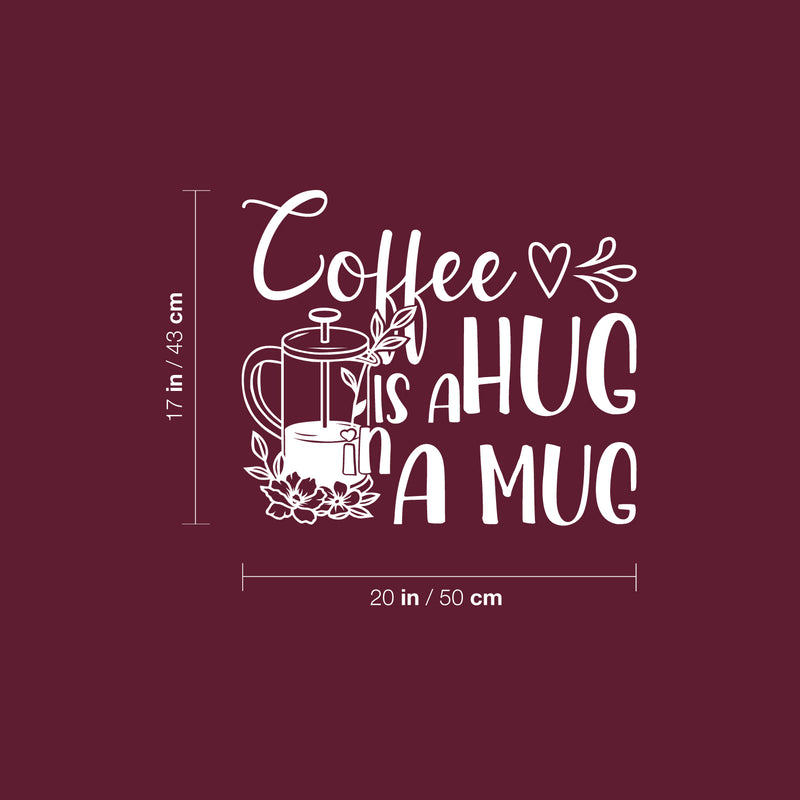 Vinyl Wall Art Decal - Coffee Is A Hug For Your Brain  - 17" x 20" - Modern Inspirational Caffeine Lovers Quote Sticker For Home Office Kitchen Coffee Shop Restaurant Decor 4