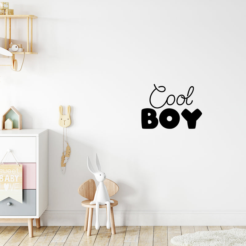 Vinyl Wall Art Decal - Cool Boy - 16.5" x 22.5" - Modern Inspirational Cute Quote Sticker For Children Bedroom Home Baby Nursery Daycare Kids Room Decor 2