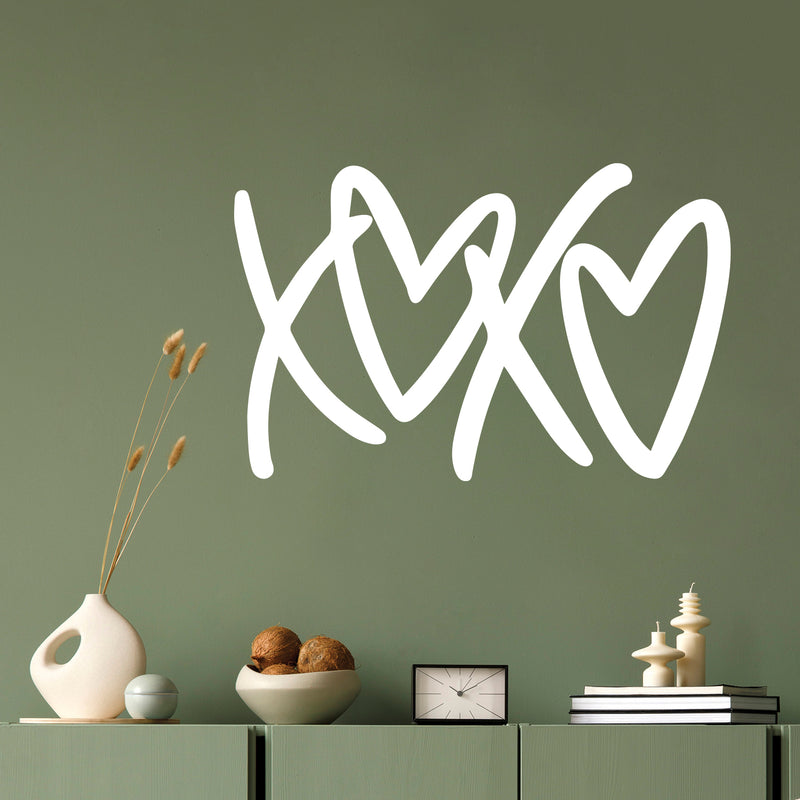 Vinyl Wall Art Decal - XOXO - 10" x 16" - Kisses & Hugs Modern Inspirational Quote Sticker For Couples Home Office Boyfriend Girlfriend Bedroom Valentine's Day Decor 2