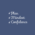 Vinyl Wall Art Decal - Plan Mindset Confidence - 22" x 15" - Modern Motivational Goals Quote Sticker For Home School Bedroom Living Room Work Office Classroom Decor 1