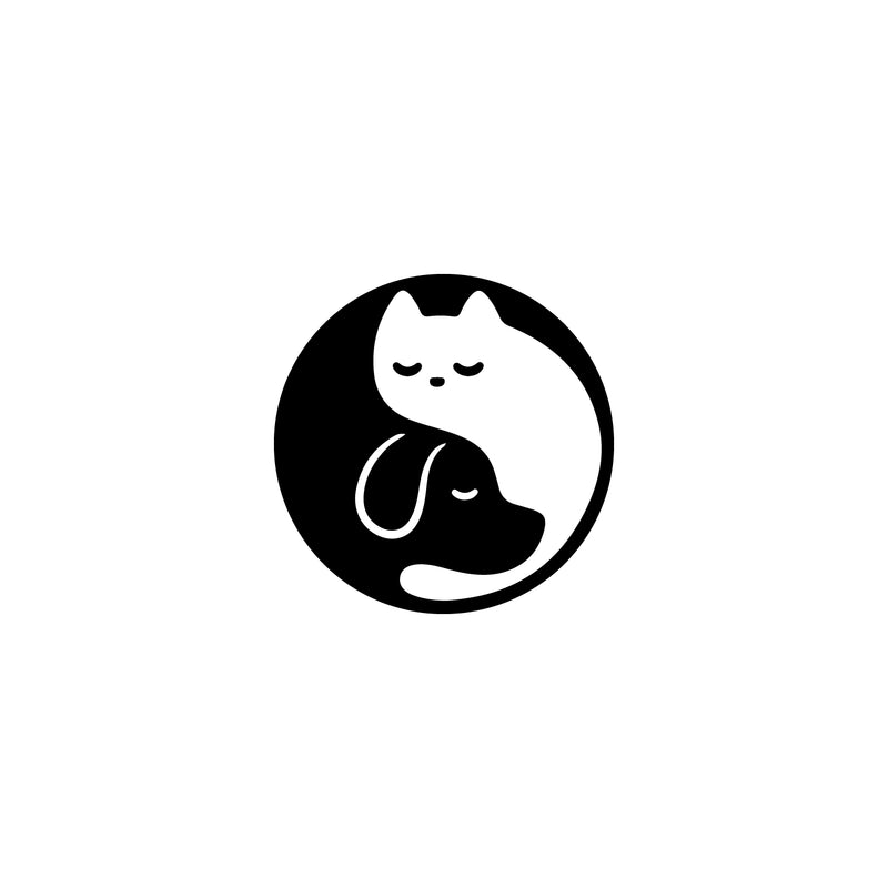 Vinyl Wall Art Decal - Yin Yang Cat And Dog - Modern Inspirational Cute Sticker For Home Vet Office Bedroom Living Room Pet Lovers Veterinary Decor 1