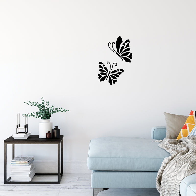 Vinyl Wall Art Decal - Simple Butterfly - Cute Minimal Animal Design Sticker For Girly Home Office Bedroom Boutique Beauty Salon Mirror Decor 2