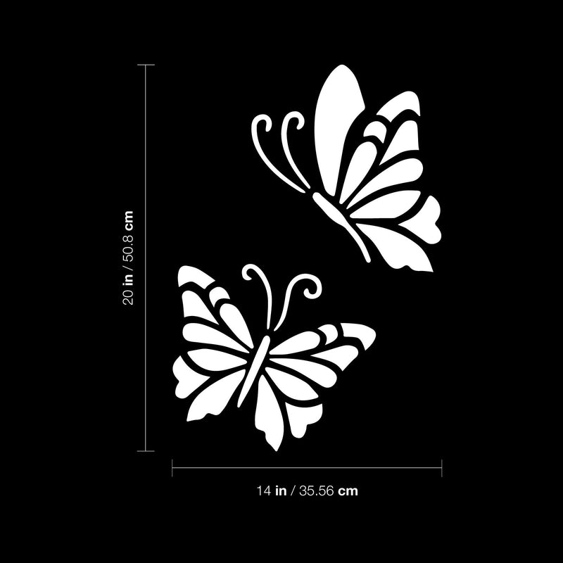 Vinyl Wall Art Decal - Simple Butterfly - 20" x 14" - Cute Minimal Animal Design Sticker For Girly Home Office Bedroom Boutique Beauty Salon Mirror Decor 3