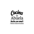 Vinyl Wall Art Decal - Cocina De Abuela Hecho Con Amor / Grandma's Kitchen Made With Love - Modern Spanish Quote Sticker For Home Family Latinas Dining Room Decor 1