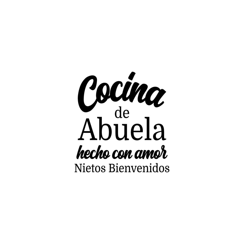 Vinyl Wall Art Decal - Cocina De Abuela Hecho Con Amor / Grandma's Kitchen Made With Love - Modern Spanish Quote Sticker For Home Family Latinas Dining Room Decor 1