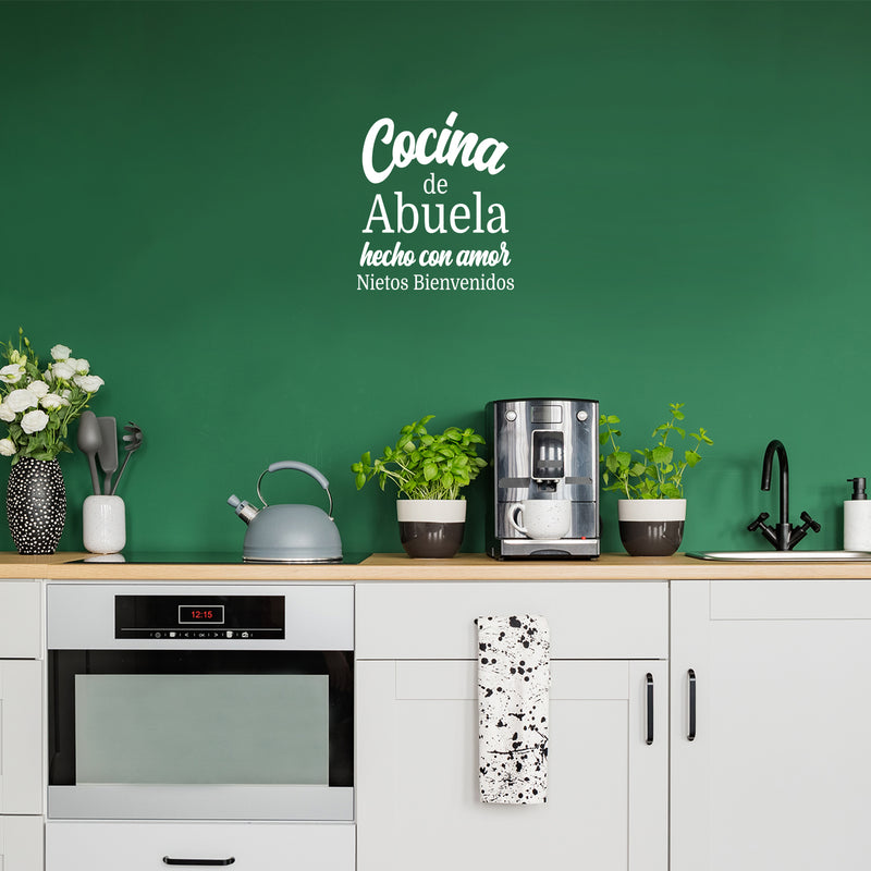 Vinyl Wall Art Decal - Cocina De Abuela Hecho Con Amor / Grandma's Kitchen Made With Love - 16" x 17" - Modern Spanish Quote Sticker For Home Family Latinas Dining Room Decor 2