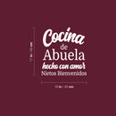 Vinyl Wall Art Decal - Cocina De Abuela Hecho Con Amor / Grandma's Kitchen Made With Love - 16" x 17" - Modern Spanish Quote Sticker For Home Family Latinas Dining Room Decor 4