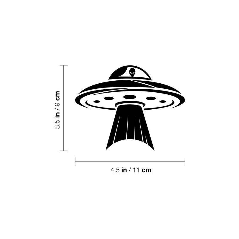 Vinyl Wall Art Decal - UFO - 3. - Modern Sci Fi Design Sticker For Bedroom Mirror Make Up Notebooks Laptops Mugs Thermos Car Bumpers Windows Decor 4