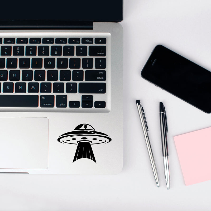 Vinyl Wall Art Decal - UFO - 3.5" x 4.5" - Modern Sci Fi Design Sticker For Bedroom Mirror Make Up Notebooks Laptops Mugs Thermos Car Bumpers Windows Decor 3