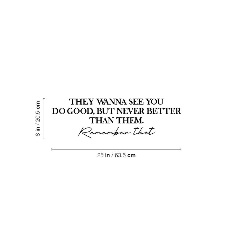 Vinyl Wall Art Decal - They Wanna See You Do Good But Never Better Than Them - 8" x 25" - Motivational Self Love Quote Sticker for Home Office Therapy Bedroom Living Room Decor 4