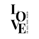 Vinyl Wall Art Decal - Love Is All You Need - 20" x 12" - Trendy Lovely Inspirational Positive Quote Sticker For Home Bedroom Family Living Room Playroom Kids Room Kindergarten Decor 1