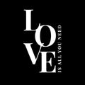 Vinyl Wall Art Decal - Love Is All You Need - 20" x 12" - Trendy Lovely Inspirational Positive Quote Sticker For Home Bedroom Family Living Room Playroom Kids Room Kindergarten Decor 1
