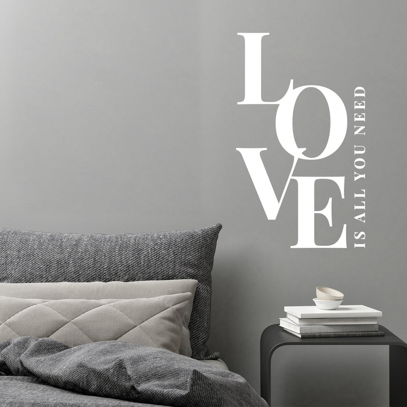 Vinyl Wall Art Decal - Love Is All You Need - 20" x 12" - Trendy Lovely Inspirational Positive Quote Sticker For Home Bedroom Family Living Room Playroom Kids Room Kindergarten Decor 3