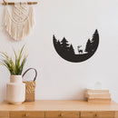 Vinyl Wall Art Decal - Forest Moon Shape - 16. - Modern Inspiring Good Vibes Cool Design Sticker For Travel Lovers Home Bedroom Living Room Office Coffee Shop Landscape Decor 2
