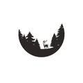 Vinyl Wall Art Decal - Forest Moon Shape - 16. - Modern Inspiring Good Vibes Cool Design Sticker For Travel Lovers Home Bedroom Living Room Office Coffee Shop Landscape Decor 1