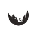 Vinyl Wall Art Decal - Forest Moon Shape - 16.5" x 22.5" - Modern Inspiring Good Vibes Cool Design Sticker For Travel Lovers Home Bedroom Living Room Office Coffee Shop Landscape Decor 1