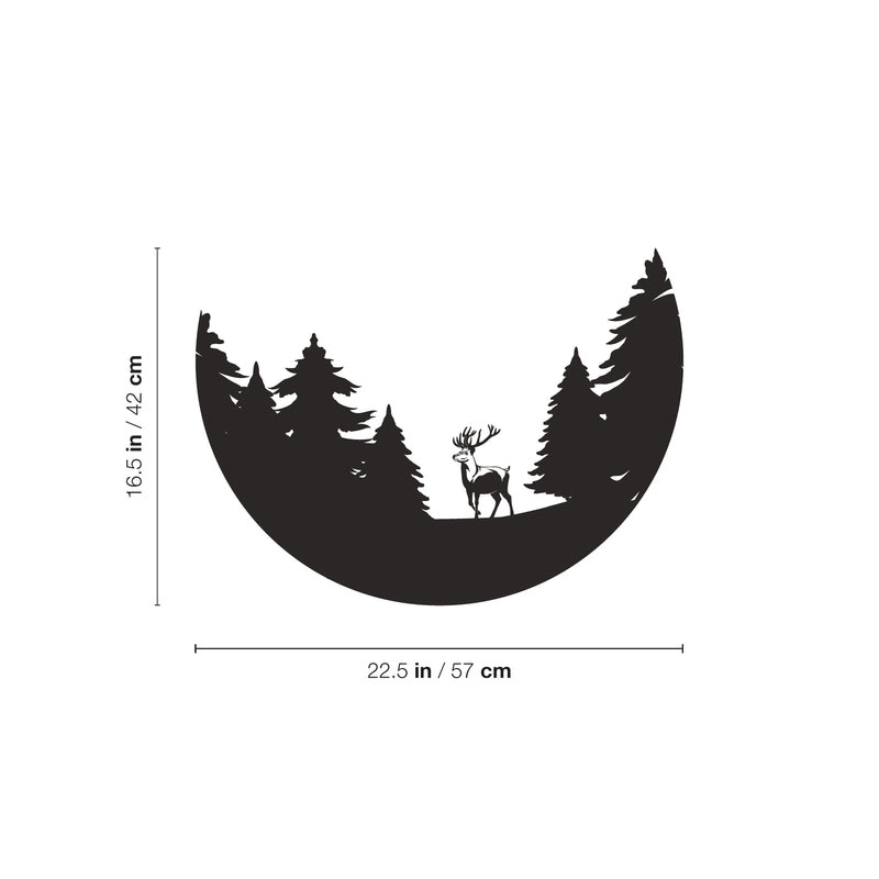 Vinyl Wall Art Decal - Forest Moon Shape - 16.5" x 22.5" - Modern Inspiring Good Vibes Cool Design Sticker For Travel Lovers Home Bedroom Living Room Office Coffee Shop Landscape Decor 3