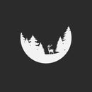 Vinyl Wall Art Decal - Forest Moon Shape - 16.5" x 22.5" - Modern Inspiring Good Vibes Cool Design Sticker For Travel Lovers Home Bedroom Living Room Office Coffee Shop Landscape Decor 1