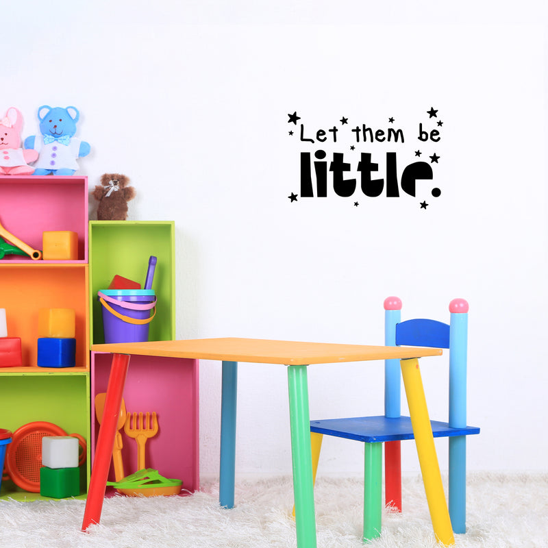Vinyl Wall Art Decal - Let Them Be Little - 8" x 12" - Trendy Inspirational Quote Cute Stars Design Sticker For Children Bedroom Home Baby Nursery Daycare Stars Kids Room Decor 1