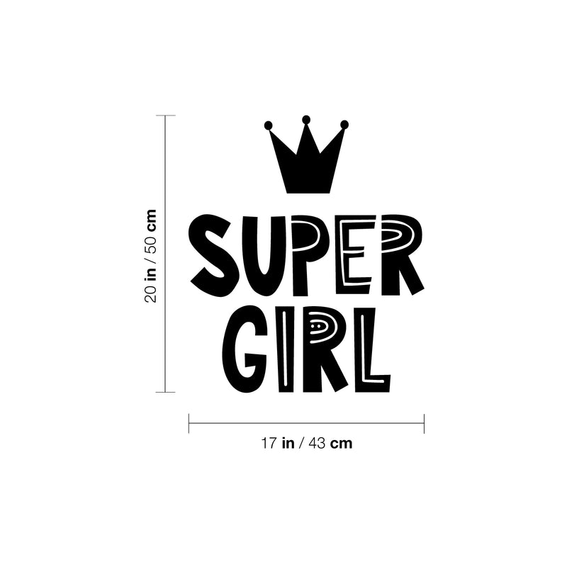 Vinyl Wall Art Decal - Super Girl - Modern Inspirational Cute Lovely Good Vibes Girly Quote Crow Design Sticker For Children Bedroom Home Baby Window Decor 3