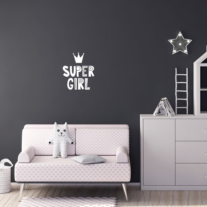 Vinyl Wall Art Decal - Super Girl - 20" x 17" - Modern Inspirational Cute Lovely Good Vibes Girly Quote Crow Design Sticker For Children Bedroom Home Baby Window Decor 3