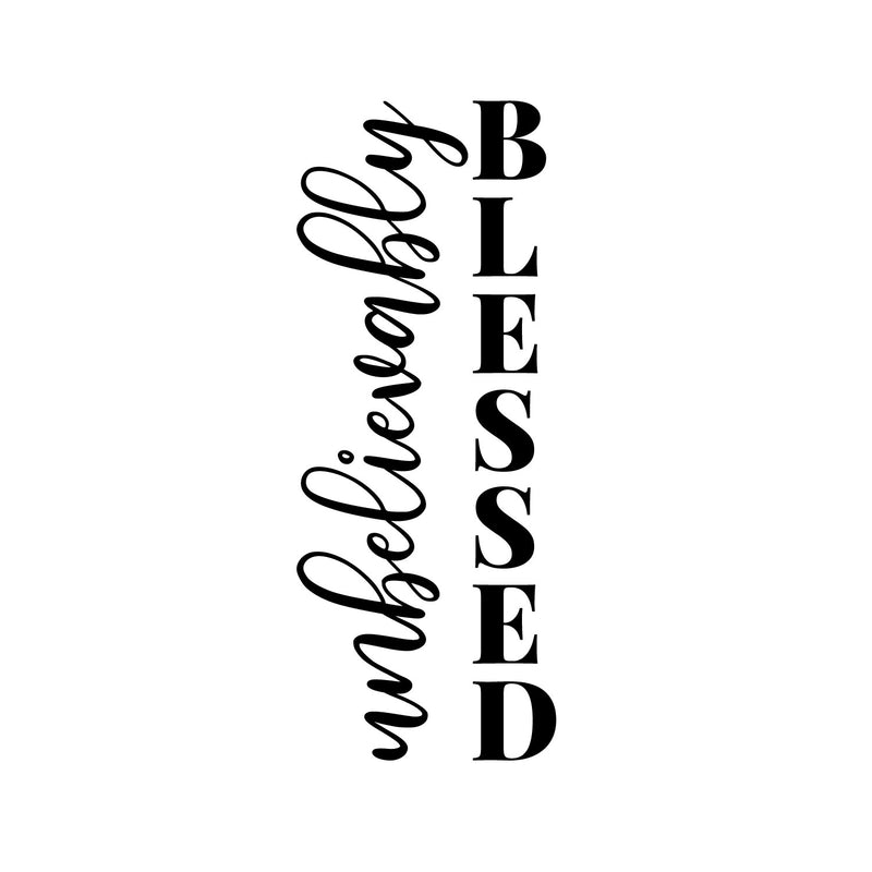 Vinyl Wall Art Decal - Unbelievably Blessed - 28" x 11" - Modern Inspirational Lovely Quote Sticker For Home Closet Kids Nursery Playroom Family Room Daycare Kindergarten Classroom Decor 1