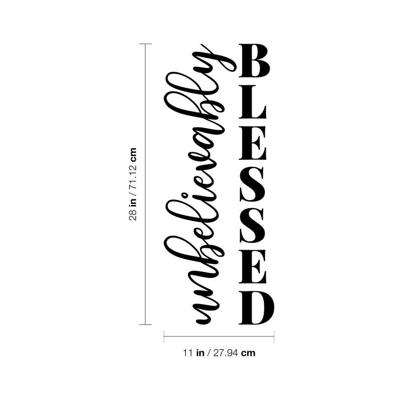 Vinyl Wall Art Decal - Unbelievably Blessed - 28" x 11" - Modern Inspirational Lovely Quote Sticker For Home Closet Kids Nursery Playroom Family Room Daycare Kindergarten Classroom Decor 4