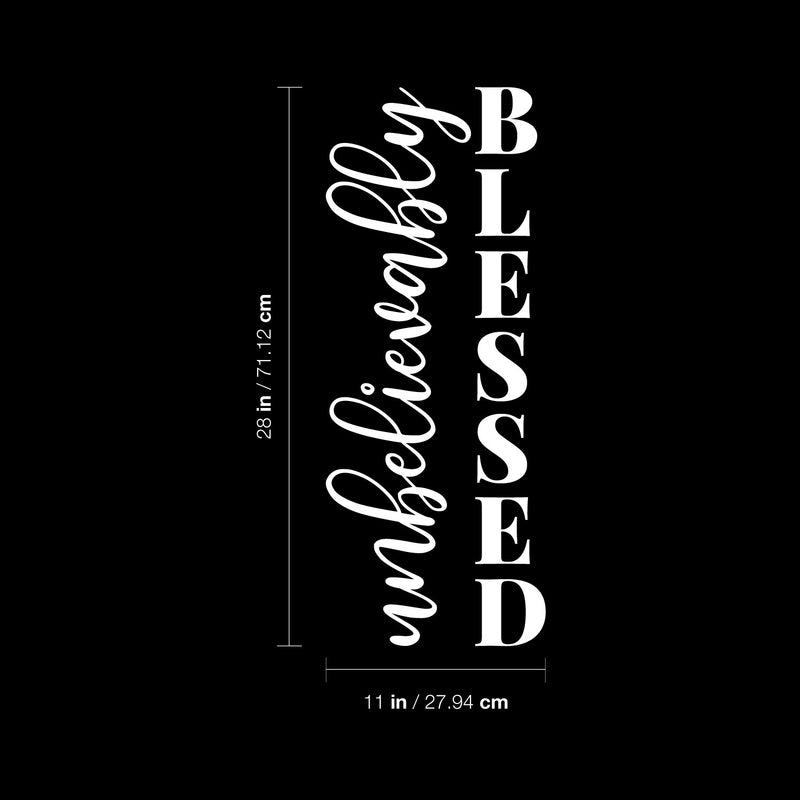 Vinyl Wall Art Decal - Unbelievably Blessed - 28" x 11" - Modern Inspirational Lovely Quote Sticker For Home Closet Kids Nursery Playroom Family Room Daycare Kindergarten Classroom Decor 4