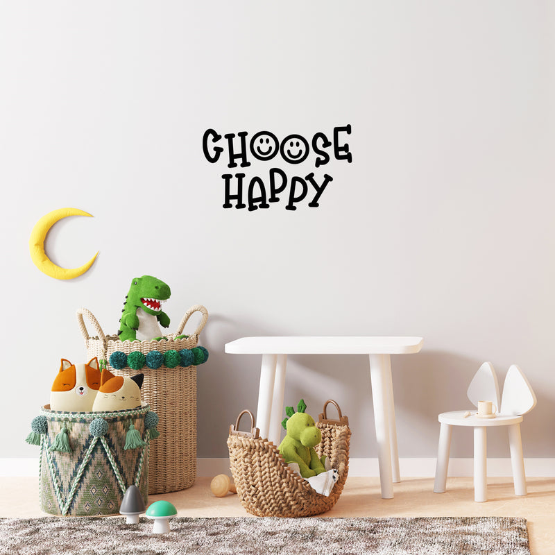 Vinyl Wall Art Decal - Choose Happy - 14.5" x 25" - Modern Inspirational Cute Quote Sticker For Children Bedroom Home Baby Nursery Daycare Kids Room Decor 2