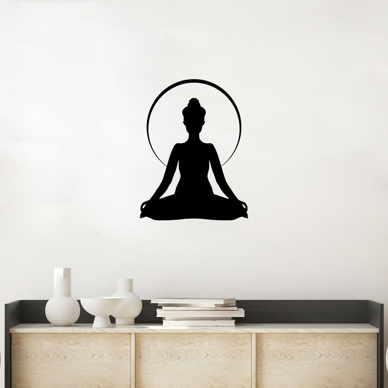 Vinyl Wall Art Decal - Yoga Woman - 21" x 16.5" - Trendy Motivational Positive Healthy Sticker For Home Office Workout Room Yoga CrossFit Center Gym Fitness Lifestyle Decor 2