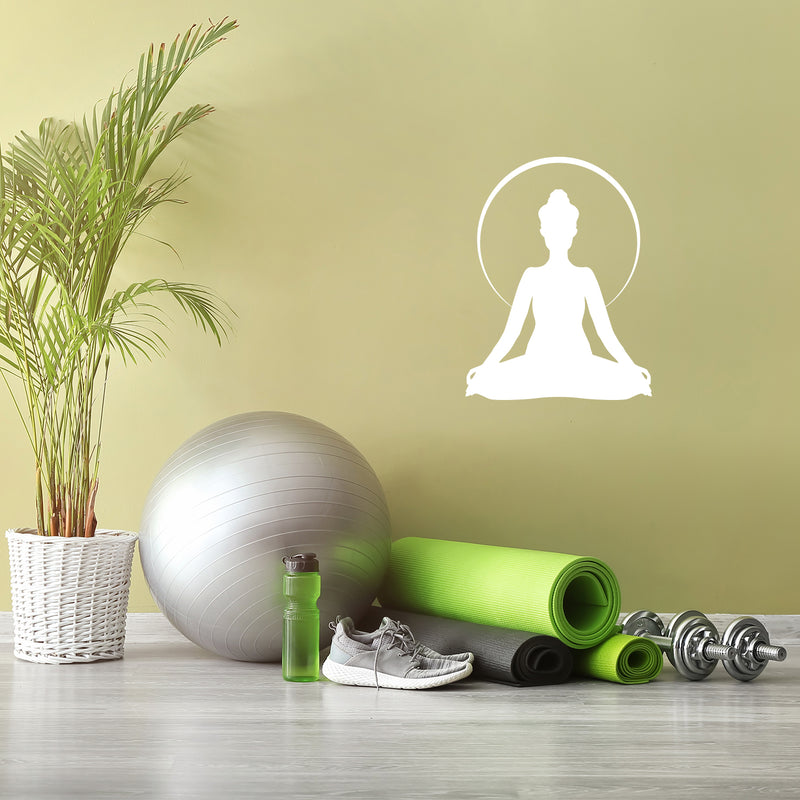 Vinyl Wall Art Decal - Yoga Woman - 21" x 16.5" - Trendy Motivational Positive Healthy Sticker For Home Office Workout Room Yoga CrossFit Center Gym Fitness Lifestyle Decor 3