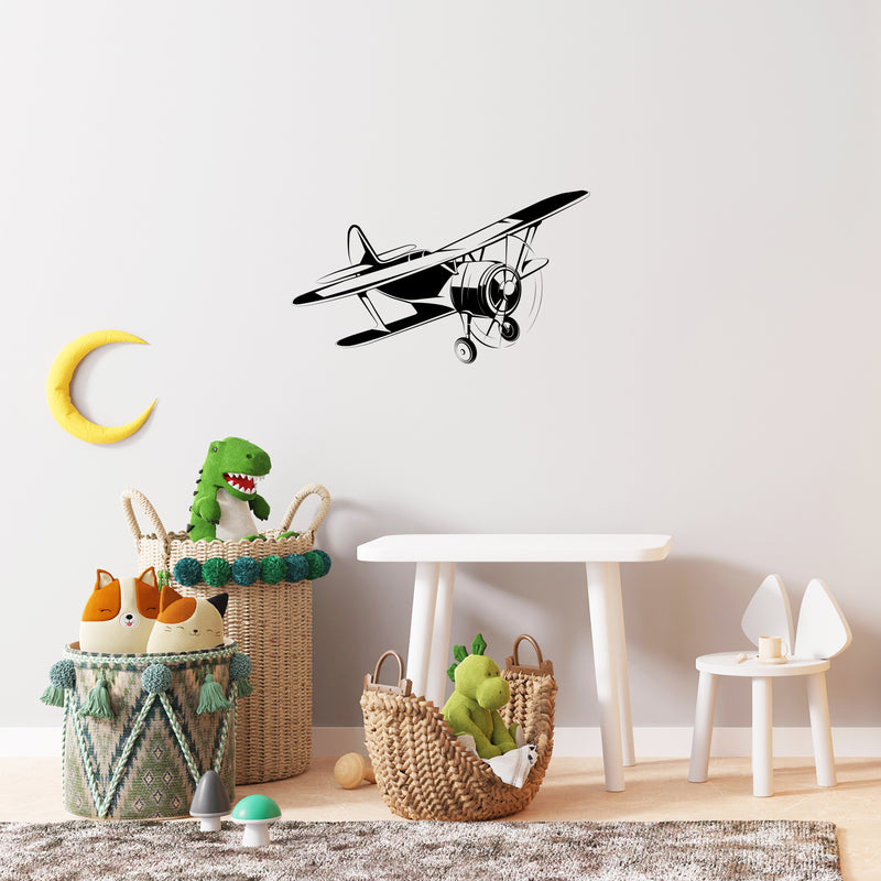 Vinyl Wall Art Decal - Aero Plane - 16.5" x 28.5" - Modern Inspiring Lovely Planes Deigns Sticker For Home Boys Room Toddlers Bedroom Nursery Playroom Kindergarten Daycare Fun Decor 3