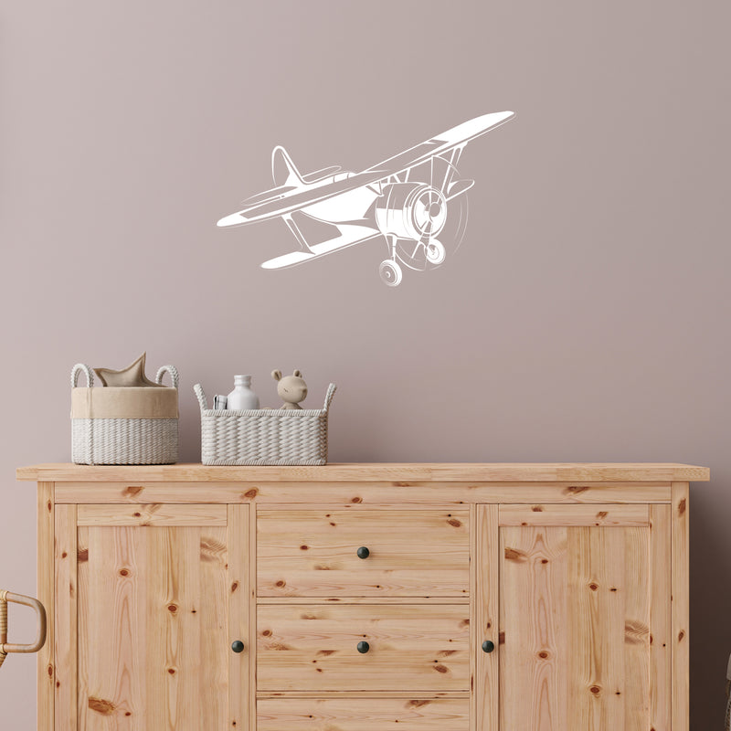 Vinyl Wall Art Decal - Aero Plane - 16.5" x 28.5" - Modern Inspiring Lovely Planes Deigns Sticker For Home Boys Room Toddlers Bedroom Nursery Playroom Kindergarten Daycare Fun Decor 2