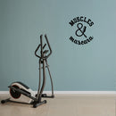 Vinyl Wall Art Decal - Muscles And Mascara - 20" x 17" - Trendy Inspirational Power Feminine Quote Sticker For Workout Room Yoga CrossFit Center Gym Fitness Lifestyle Decor 2
