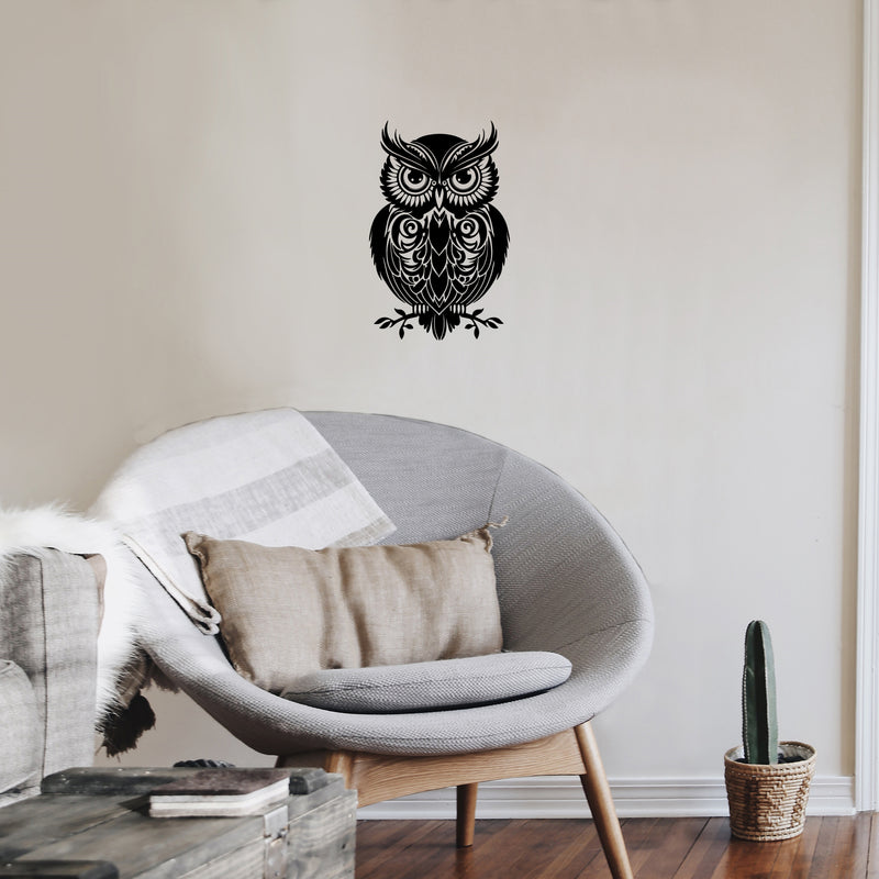 Vinyl Wall Art Decal - Owl Mandala - 20" x 12.7" - Modern Cute Animal Geometric Sticker For Girly Home Office School Bedroom Yoga Meditation Mirror Decor 3