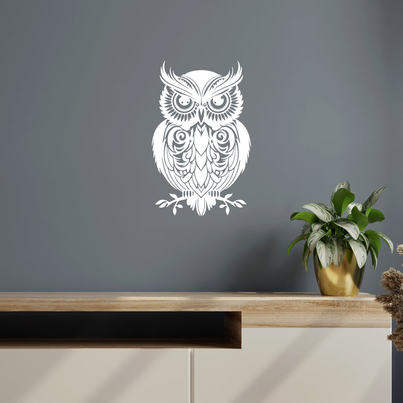 Vinyl Wall Art Decal - Owl Mandala - 20" x 12.7" - Modern Cute Animal Geometric Sticker For Girly Home Office School Bedroom Yoga Meditation Mirror Decor 2