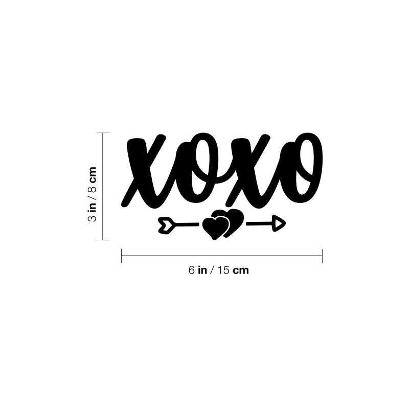 Vinyl Wall Art Decal - XOXO - 3" x 6" - Trendy Kisses & Hugs Quote Heart Design Sticker For Bedroom Mirror Notebooks Laptops Mugs Thermos Cars Bumper Valentine's Day Decor 4